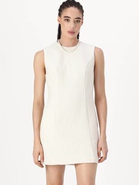 Abercrombie & Fitch Ivory Textured Sleeveless Mini Dress Size Petite Large